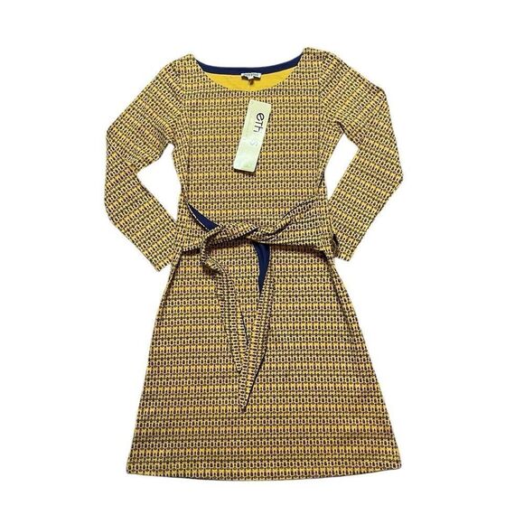 NWT ETHOS PARIS Aileen Dress Baroque Print / Indigo Size Medium - Picture 1 of 5